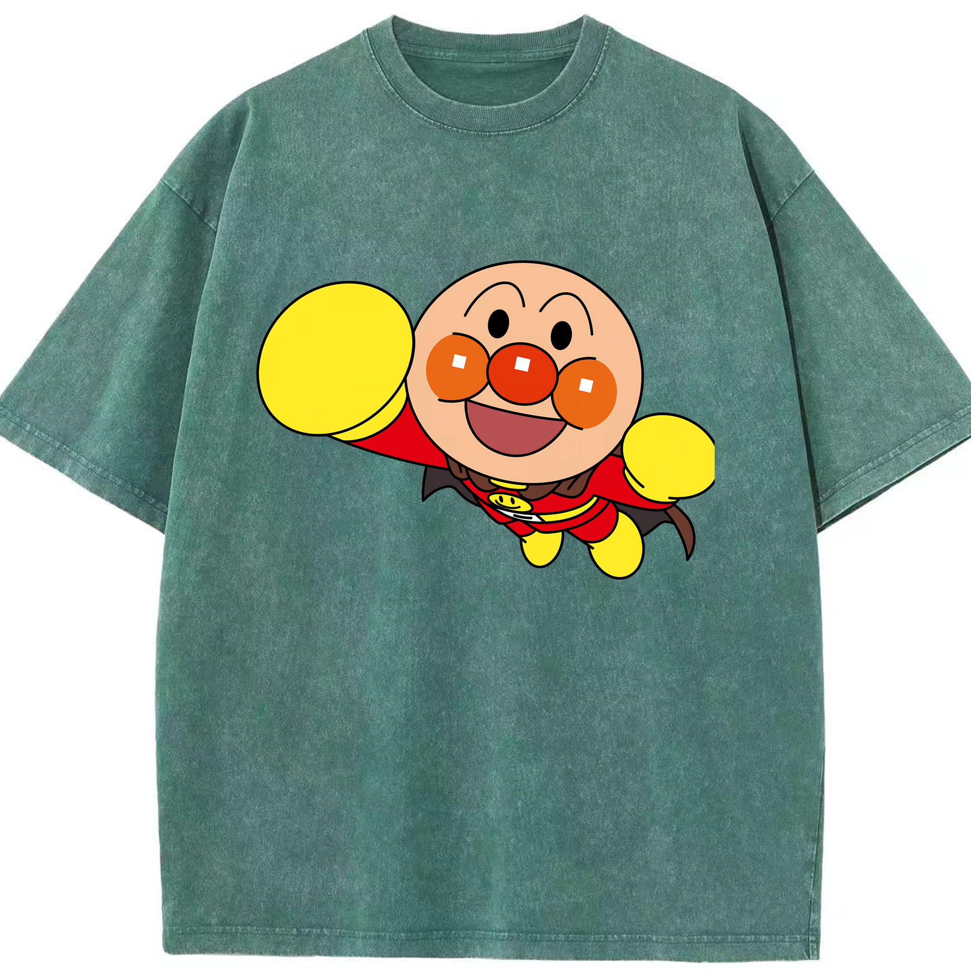（画像用） アンパンマン Anpanman 綿100% ヴィンテージ風 半袖Tシャツ（フロントプリント）